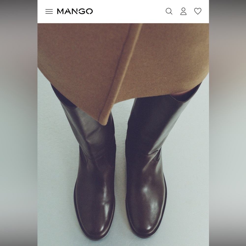 Mango Leather High Boots